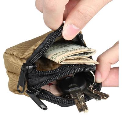 Nylon Doppelreißverschluss Tasche Münzbörse Herren Taktische Molle Tasche Leichte Outdoor Kleine Kartenhalter Schlüssel Aufbewahrung Gürtel Hüfttasche
