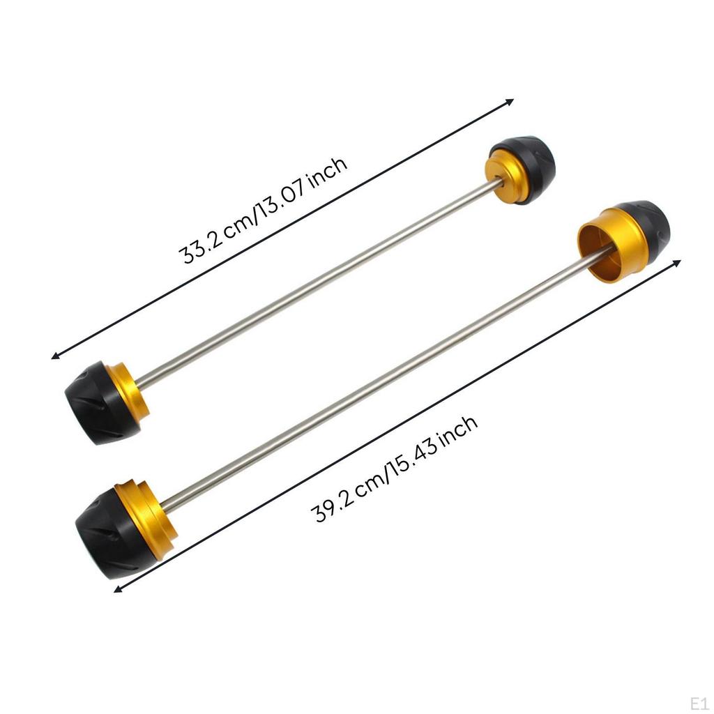 2 Pieces Motorcycle Wheel Crash Protectors Easy To Install Front and Rear Sliders Aluminum for