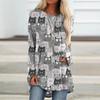 Autumn Cat Print 3D Pattern Tops Long Sleeve T-Shirts Women's Fashion Oversized T Shirt Streetwear Woman Female Tees Clothing