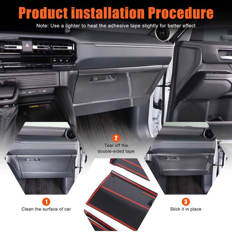 For Toyota Land Cruiser Prado 2024+ ABS Car Styling Car Co-pilot Glove Box Panel Cover Sticker Car Interior Accessories 4Pcs