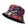 Cartoon Anime Fishman Flat Top Bucket Hat With Breathable Cotton For Spring Summer Casual Wear
