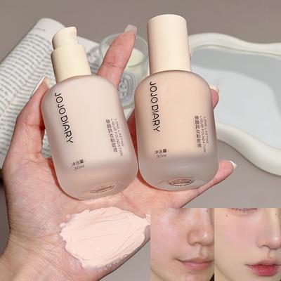 Flüssige Foundation Natürliches Finish Leichte bis Mittlere Deckkraft, Wasserfest & Schweißresistent, Langanhaltende Make-up-Creme Einfach aufzutragen & zu verblenden