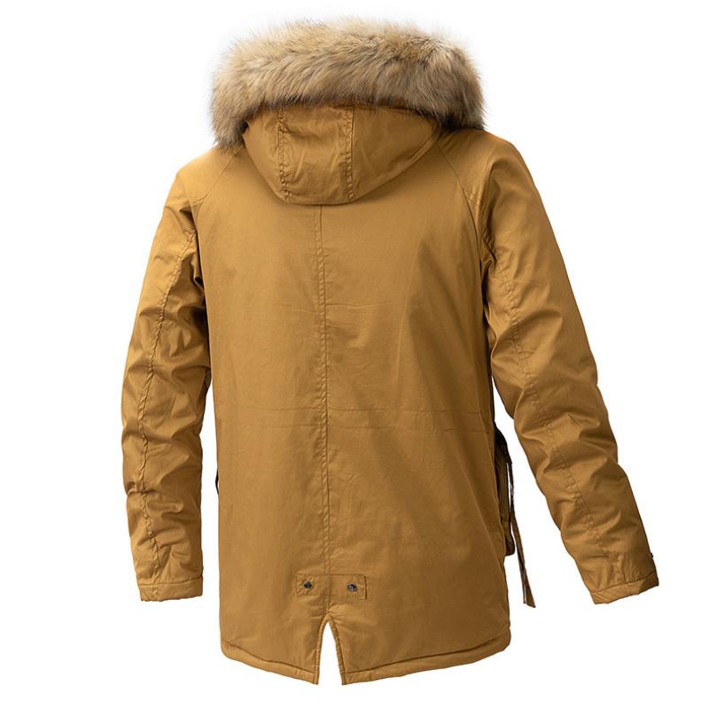 2024 New Winter Men Long Coat Military Fur Hood Warm Tactical Bomber Army Korean Thick Multi Pockets Overcoat Male Warm Parka