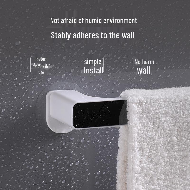 Wandmontierter, bohrfreier Badezimmer-Handtuchhalter mit Haken