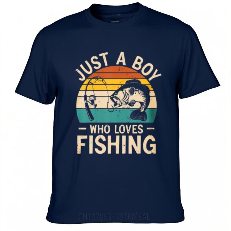 Travel Teeshirt Boys Summer Tshirt Vintage Just A Boy Who Loves Fishing Minimalist For Him Teeshirt Comfort Tshirt Travel