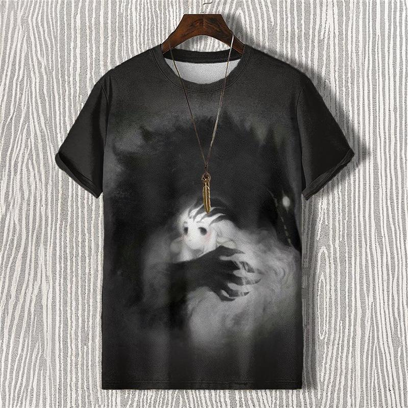 Summer Demon Antlers 3D Print T-Shirts Streetwear Men FashionCasual Oversized O-Neck Short Sleeved T Shirt Tees Tops Clothing