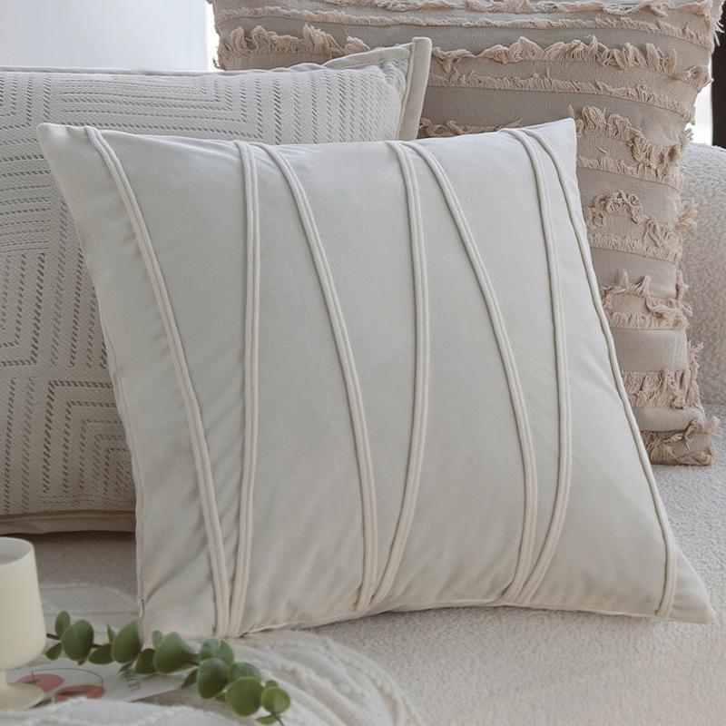 Milk Coffee Color Pillowcase French Cream Style Sofa Pillow Living Room Cushion Bay Window Decorative Cushion