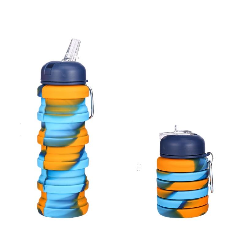 

Съедобная силиконовая складная спортивная бутылка для воды для путешествий на открытом воздухе, защита окружающей среды без силиконовой чашки BPA, складная чашка для воды 500ml1PCS