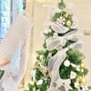 Christmas Tree Creative DIY Decoration Ribbon Bow Mesh Belt