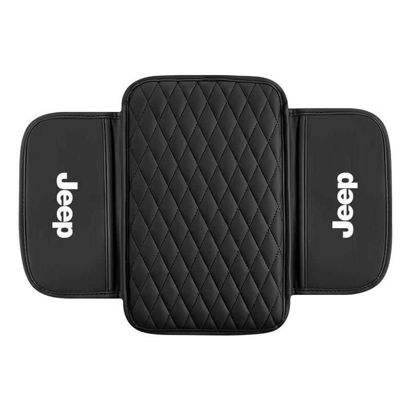 1 Stück Leder Auto Mittelkonsole Auto Armlehnenkissen mit Stauraum Autostyling Für Jeep Renegade Wrangler Grand Cherokee Compass Patriot Commander Willys