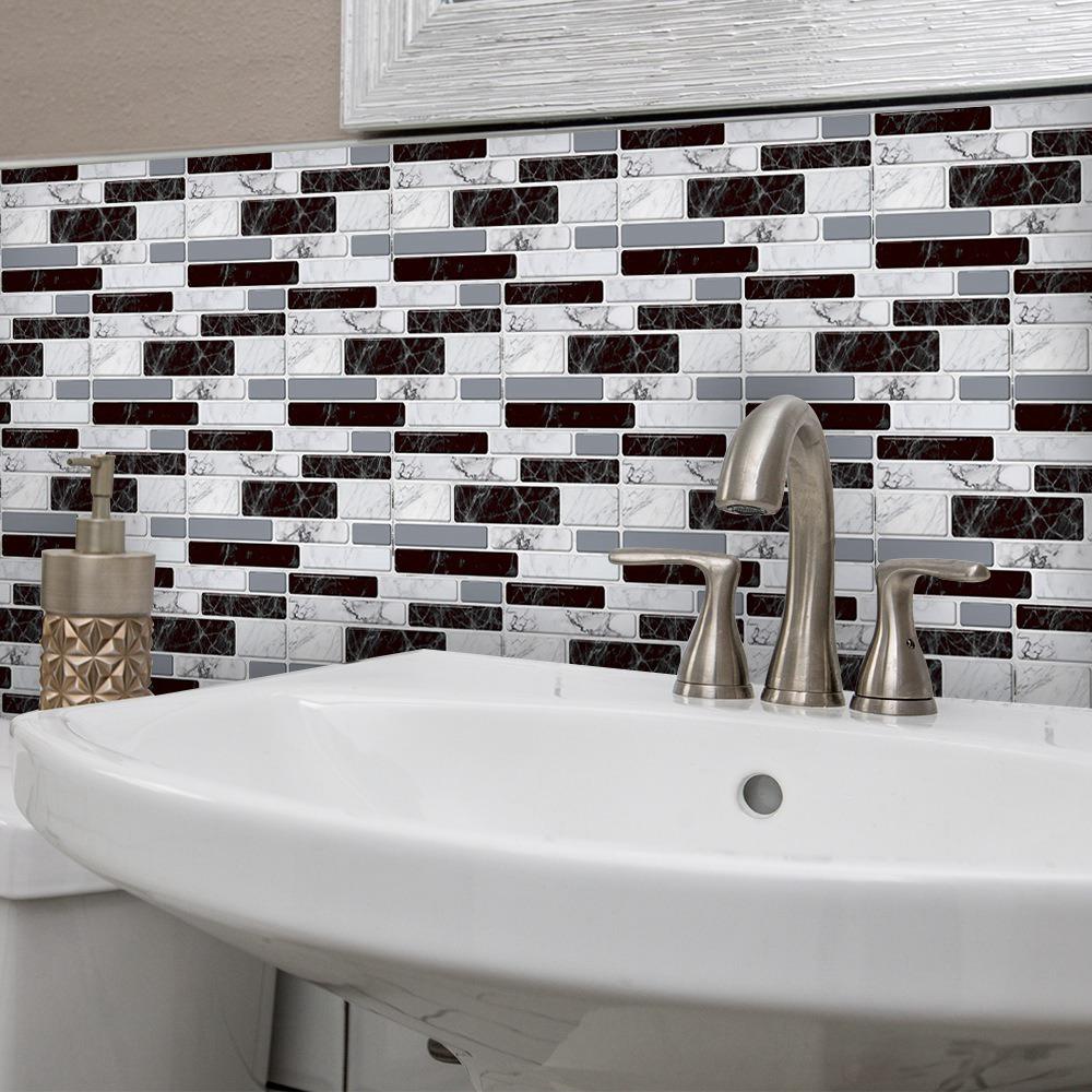 Brick Tile Stickers For Bathroom Kitchen Wallpaper Waterproof Self-Adhesive DIY Wall Sticker Home Decor Decal