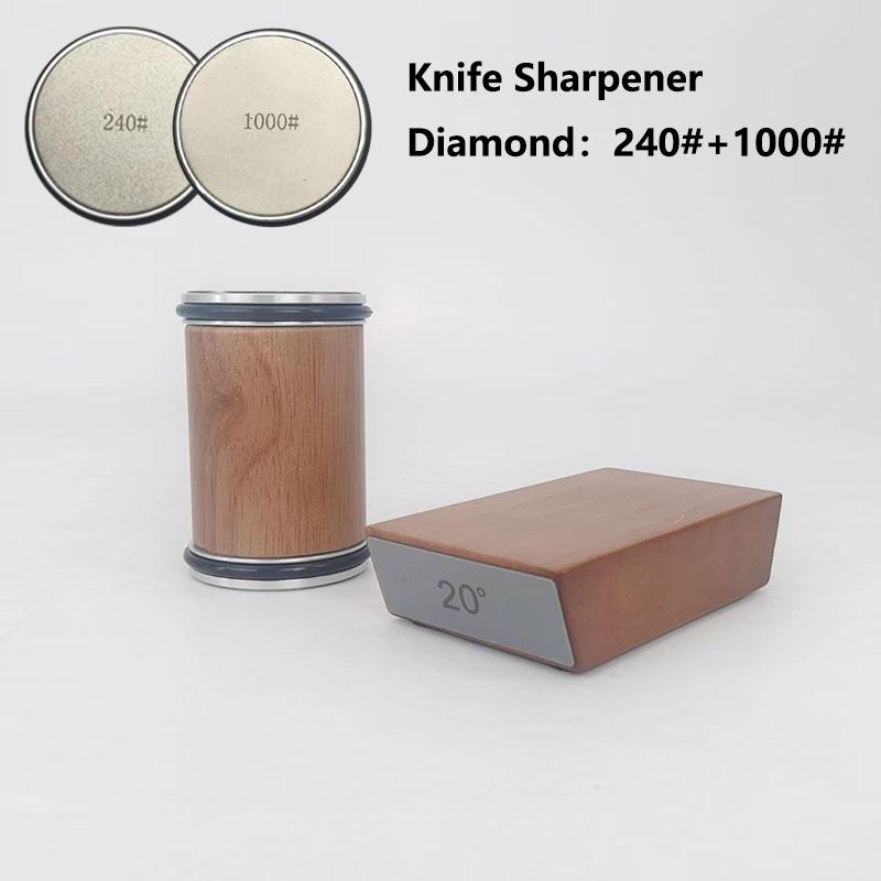 Válcová bruska na nože Oboustranný diamantový brusný kámen 15/20° Stupňový magnetický úhlový váleček pro ostření kuchyňských nožů