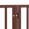 9 Panel Dog Gate with Door Foldable Brown 450 cm Poplar Wood