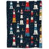 Colorful Lighthouse Blanket - Soft Lightweight Cozy Nautical Flannel Throw Blanket for Adults Kids Women Girls, Warm Fuzzy Blank