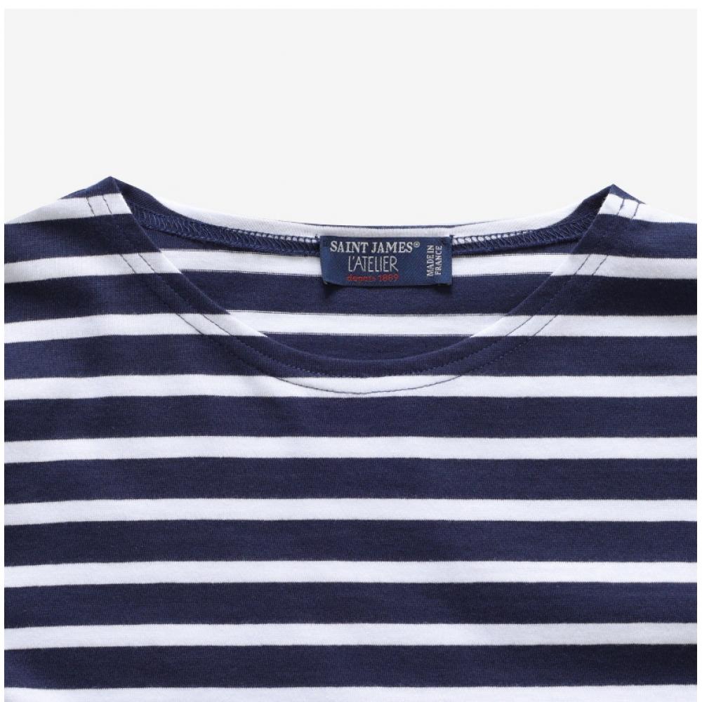 SainT James Kids Long Sleeve T shirT Modern sTripe Marine Neige 2066