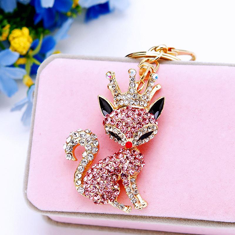 Cute Owl Crystal Rhinestones Crsytal Car Bag Keys Exquisite Pendant Cartoon Trendy Animal Key Chains Bag Charm