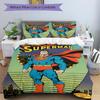 3pcs Superhero Costume Bedding Set, Soft Polyester Duvet Cover and Pillowcases Machine Washable Seasons all suitable & Guest Room Decor295