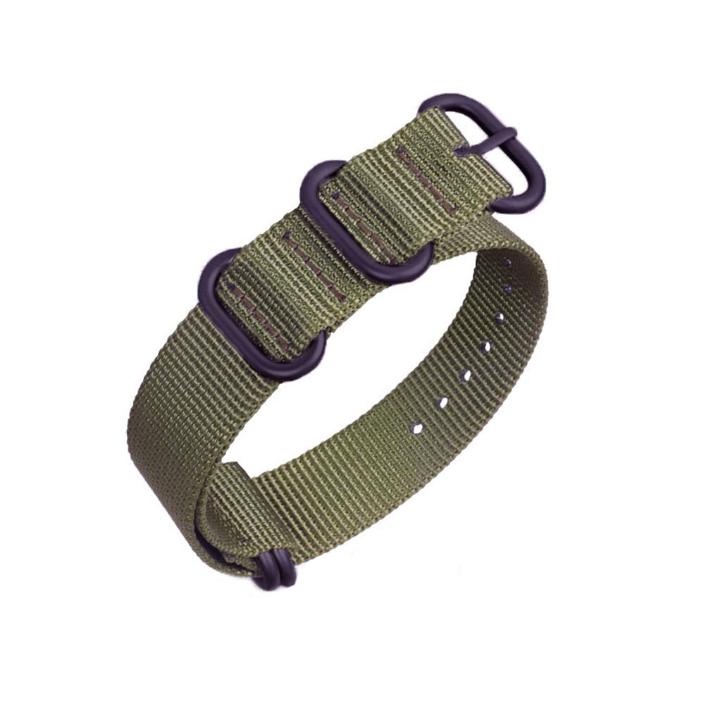 

[Arashen] Zulu Fabric Watch Strap NATO Strap 26mm Nylon Thick G10 Strap with PVD Coated Buckle, Green