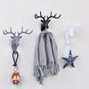 Vintage Deer Head Antlers Wall Hanging Hook Self-adhesive Hooks for Hanging Clothes Hat Scarf Key Deer Horns Hanger Rack