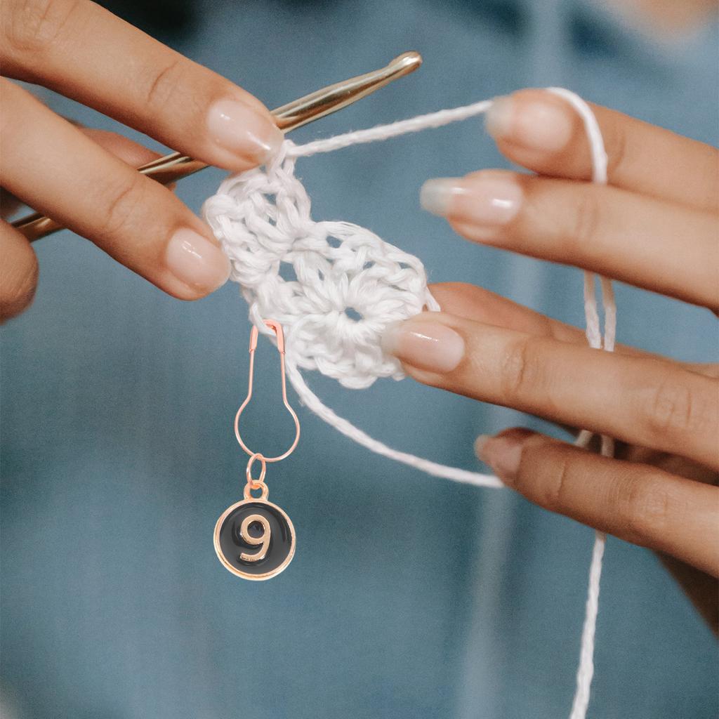 10pcs Row Counter Stitching Tool For Crocheting Alloy Count Recorder Multi-Use Marker Knitting Auxiliary Supplies Row Counter