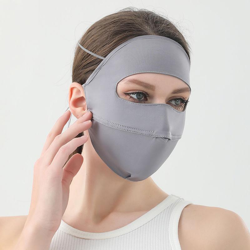 

Простая защитная маска для всего лица Soilid от ультрафиолета, дышащая, мягкая, эластичная, хорошо висячая маска для ушей серый