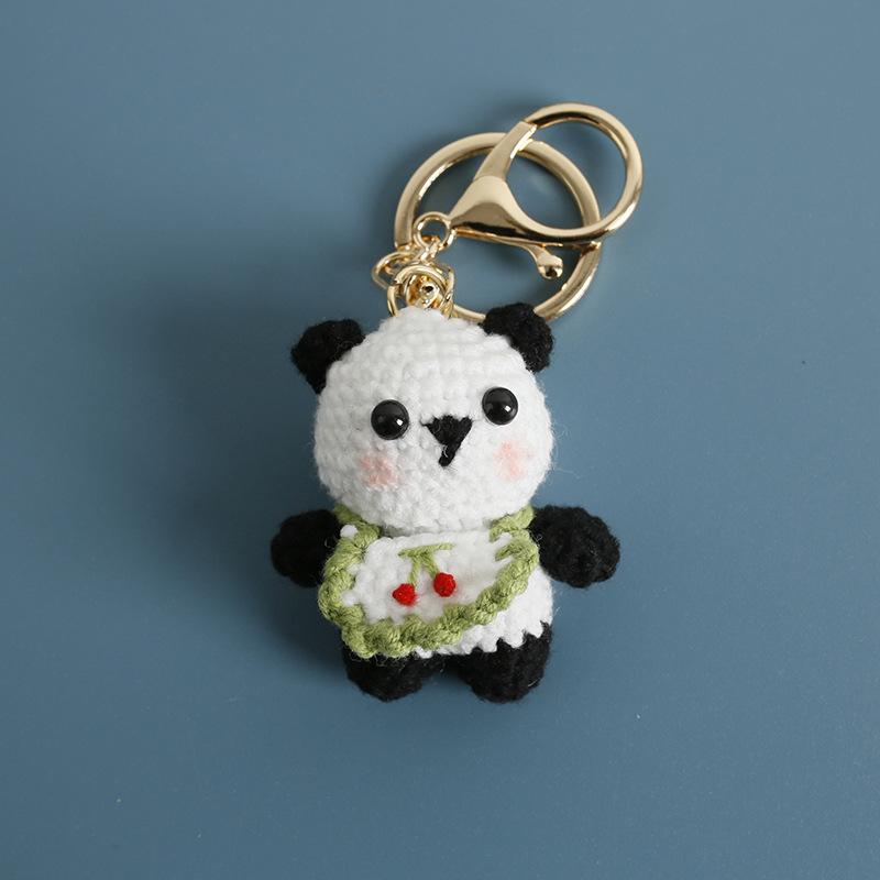 Cartoon Animal Doll Series Crochet Keychain Knitted Rabbit Keychain Cute Bear Keyring For Bag Pendant Custom Accessory