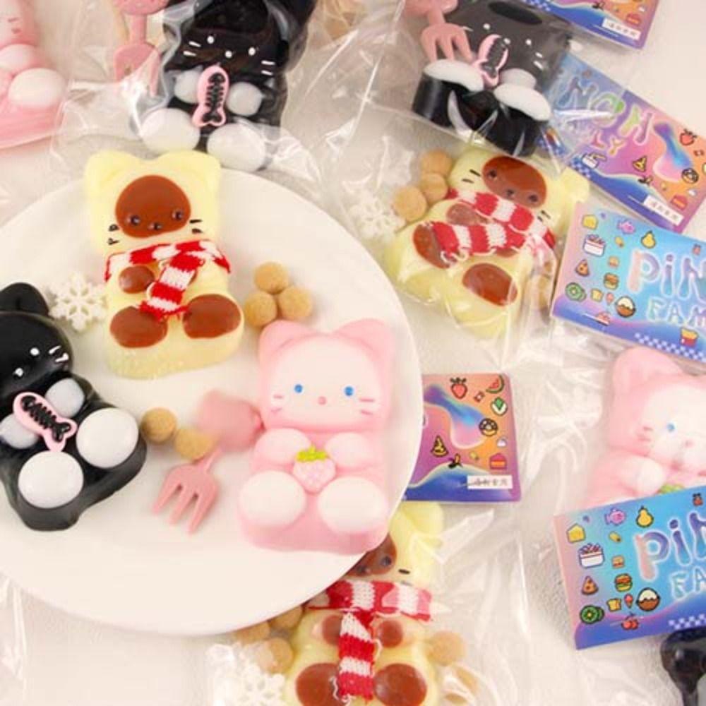 Sensory Toy Cartoon Fidget Toy Plush Pinch Decompression Toy Soft Cat Squeeze Toy  Kids Tricky Doll