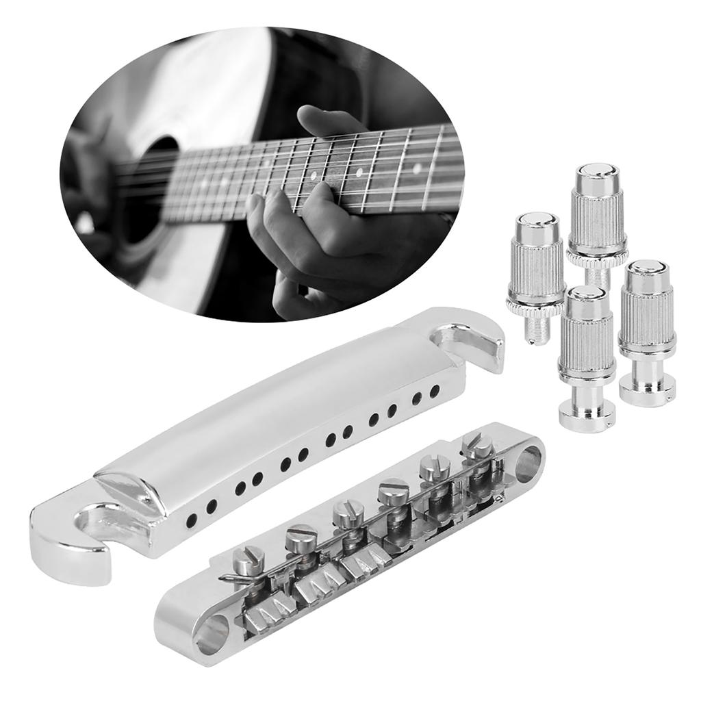 Electric Guitar Bridge Full Set 12 String Zinc Alloy Silver Guitar Parts Accessories