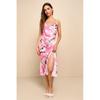 Export Lu's Summer New Suspender Smooth Fabric Print High Quality Open Back V-neck Swing Special Dress
