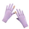 Summer Sun Protection Gloves for Women's Ice Silk Anti Ultraviolet Outdoor Thin Cycling Driving Anti Slip Short Touch Screen Gloves