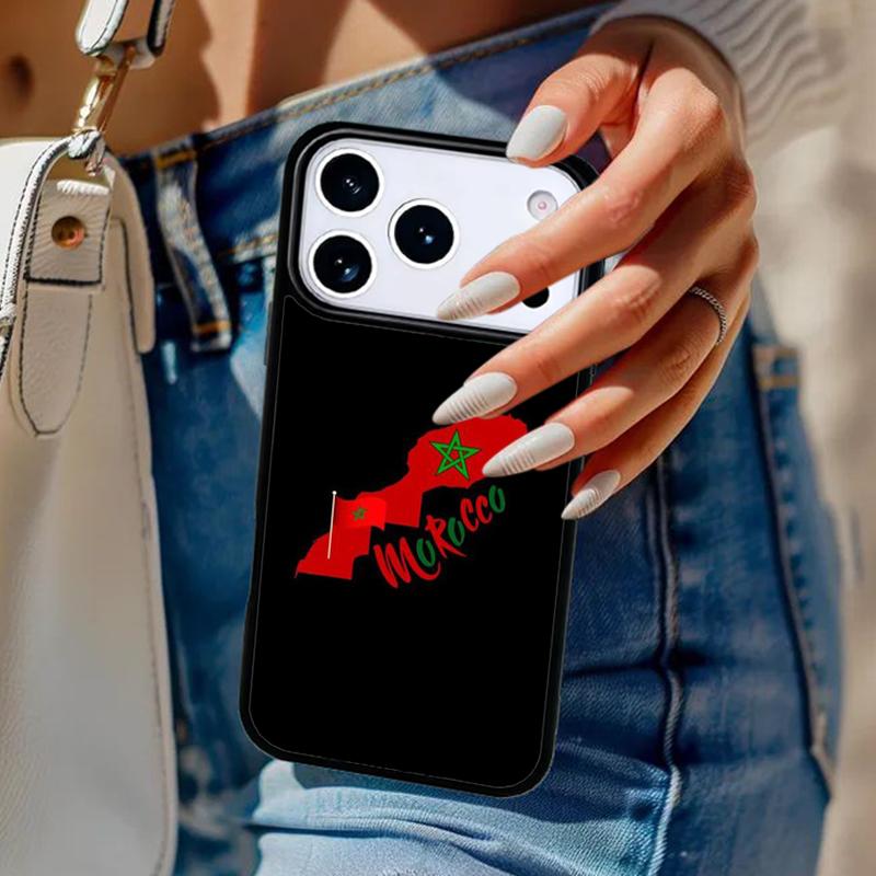 Morocco Map Flag Phone Case For iPhone 17 Air 14 15 13 12 Max Cover For Apple 16e 11 Pro Max Plus Coque