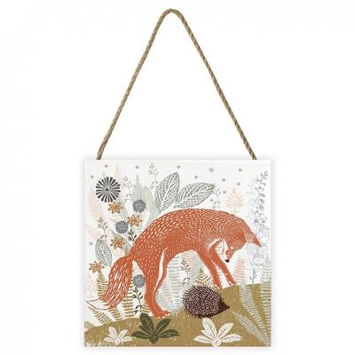 Summer Thornton Woodland Nature Fox Wooden Block