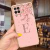 For Samsung Galaxy A12 Case Luxury Black Pink Couple Letters Cover Soft Fundas Phone Case For Samsung A12 F12 M12 F62 M62 Bumper