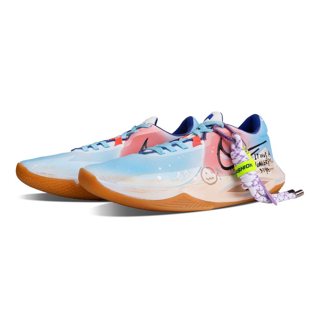 Nike Precision 6 Desert Fragrance Slip Resistant Abrasion Resistant Low top Basketball Shoes Men's Pink Blue HV1796-141(Team348-)