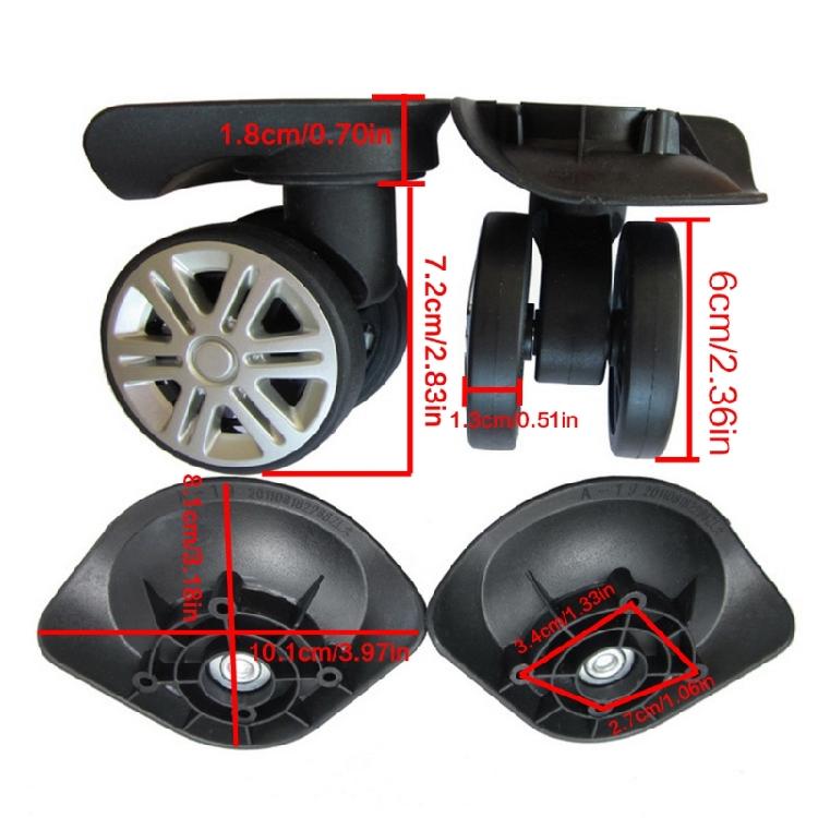 1 Pair A19 DIY Replacement Wheels Repair Accessories for Trolley Suitcase Wheels