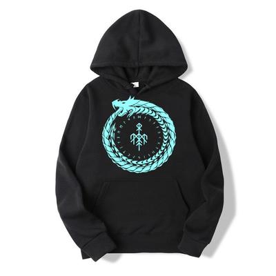Herbst- und Winter-Herren-Kapuzenpullover mit Schlangenschwanz-Unendlichkeitsdruck-Pullover, modischer Damen-Langarm-Warm-Hoodie