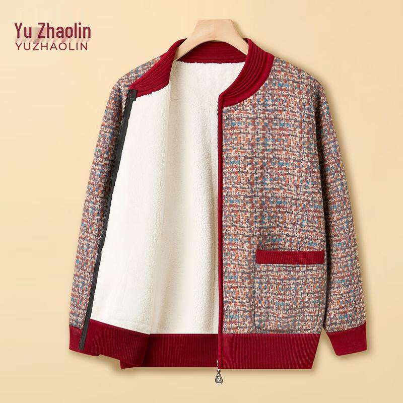 

Yuzhaolin 2025 Women s Thickened Fleece-Lined Winter Cardigan Jacket for Elderly 2XL