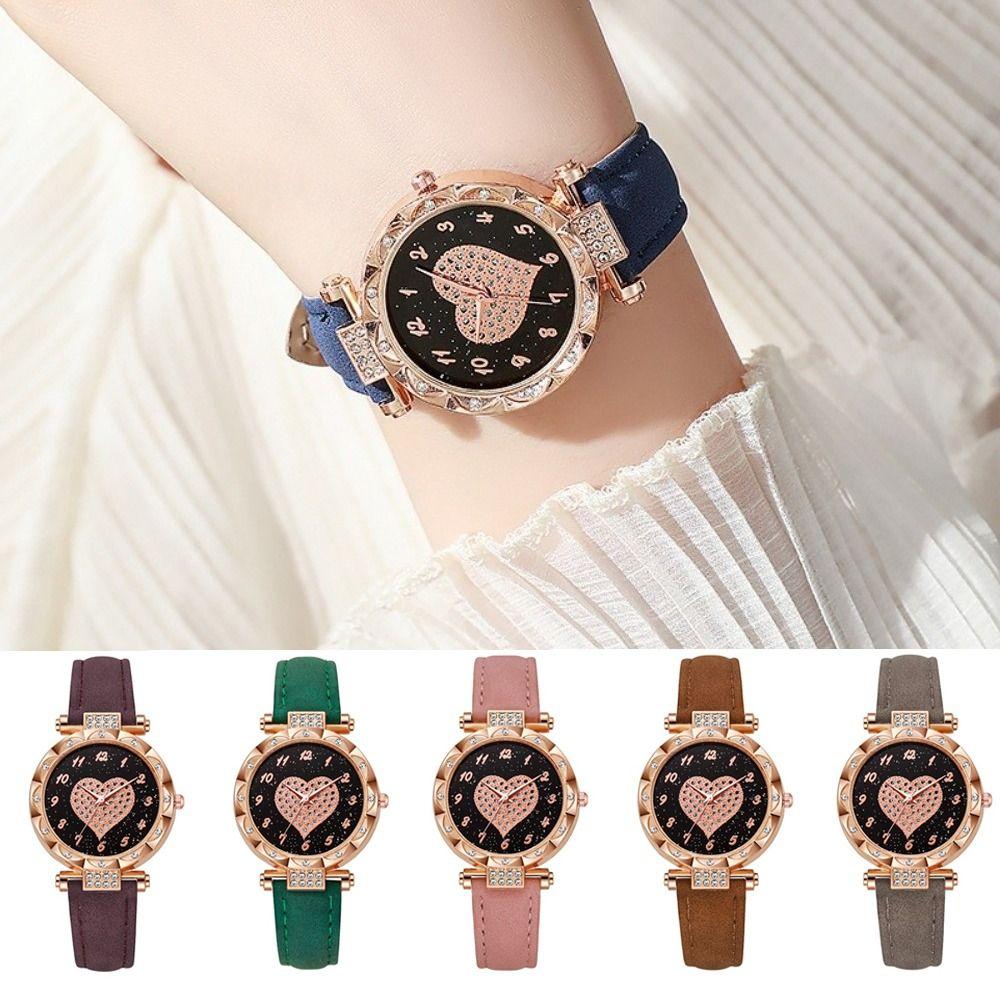 Casual Electronic Watch Leather Strap Wrist Watches Fashion Quartz Wristwatches Women