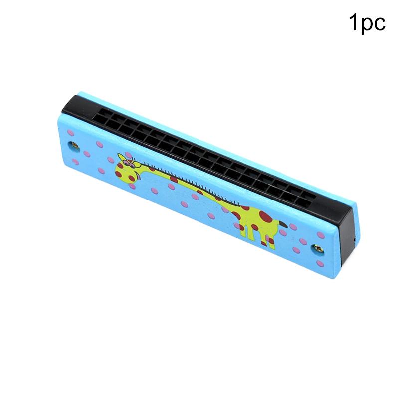 16-Hole Wooden Harmonica Musical Instrument Play Cute Cartoon Animals Painted Gift Suitable for Beginners Entertainment TMZ