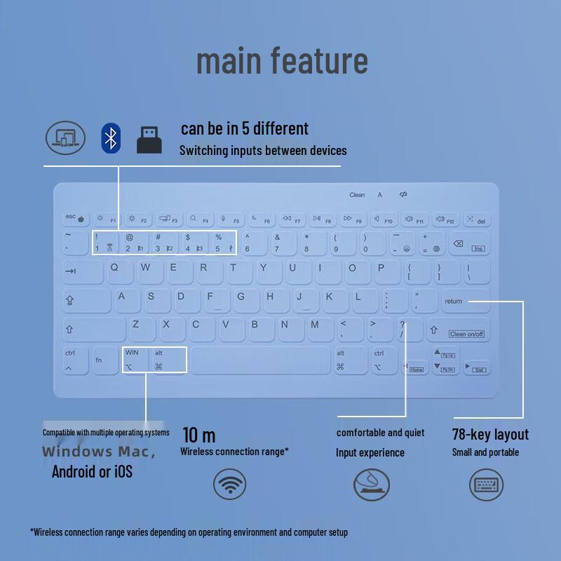 Double Shell C78 Tri-Mode Silent Waterproof Keyboard