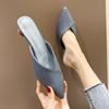 Summer bag head slippers women's fashion thick heel low heel sandals versatile student pointed small heels half drag