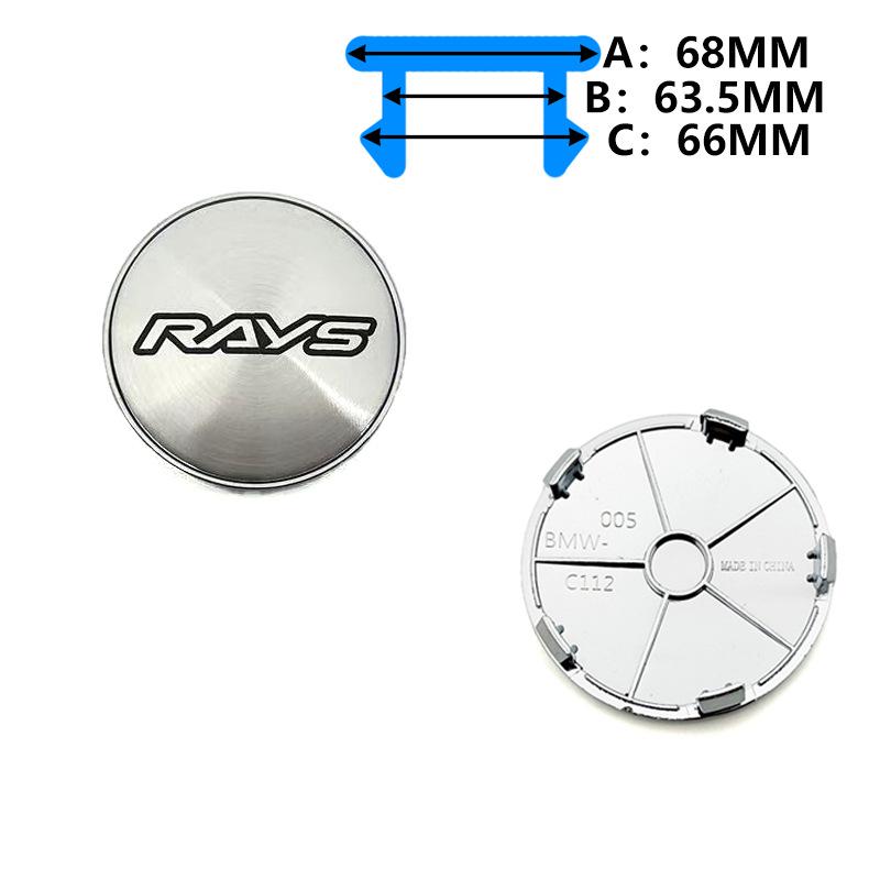 RAYS Wheel Hub Cap: 60MM Outer, 56MM Inner, 68MM Center, RAYS Logo