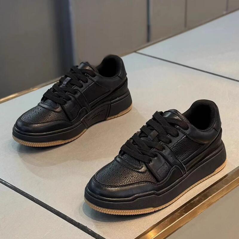 

Толстые повседневные туфли с маленькими белыми туфлями Корейские мужские спортивные туфли на мягкой подошве 44 чёрный