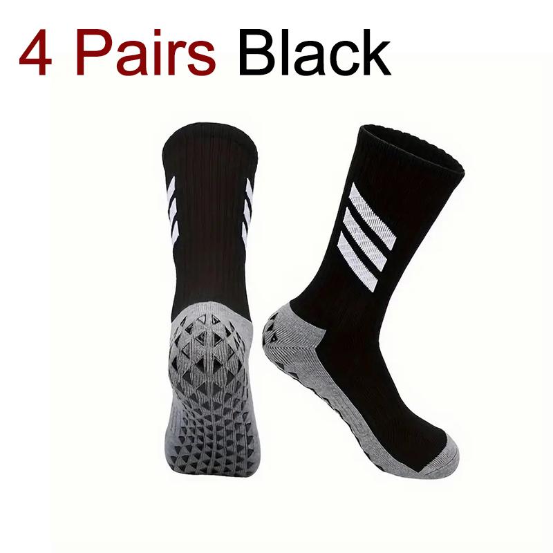 1/4 Pairs Men Non Slip Towel Bottom Football Sports Socks Odor Resistant Sweat Absorbing Breathable Rugby Basketball Yoga Socks