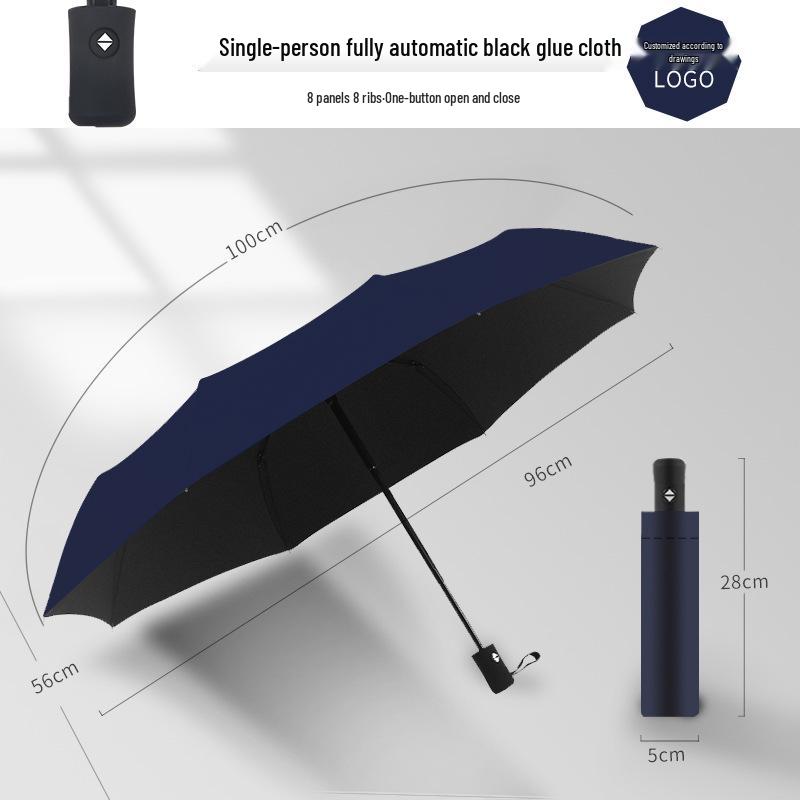 Custom Logo Automatic Three-Fold Umbrella: Sun & Rain Protection, Advertising and Gift Use