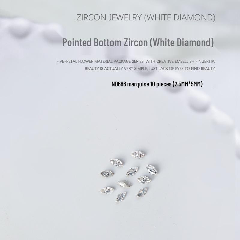 

Циркон Бриллиант Украшения для Нейл-Арта: Маркиза, Капля, Сердце, Квадратные стразы, 10 шт.