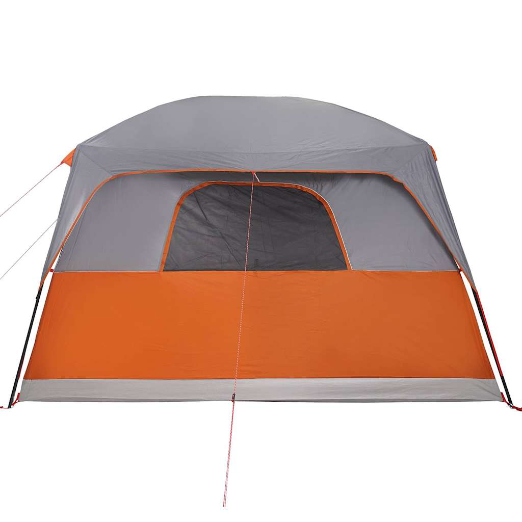 8 Person Family Tent Gray and Orange Waterproof
