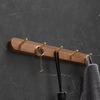Brushed Gold Bathroom Robe Hook Clothes Hook Wood Aluminum Rack Hanger Towel Hanger Kitchen Hanger Bathroom Accessories