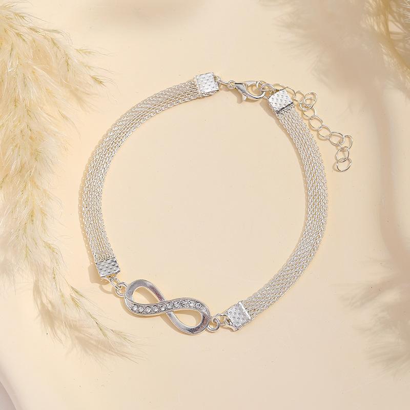 -plated Bracelet, Creative Diamond-encrusted Minimalist Bracelet