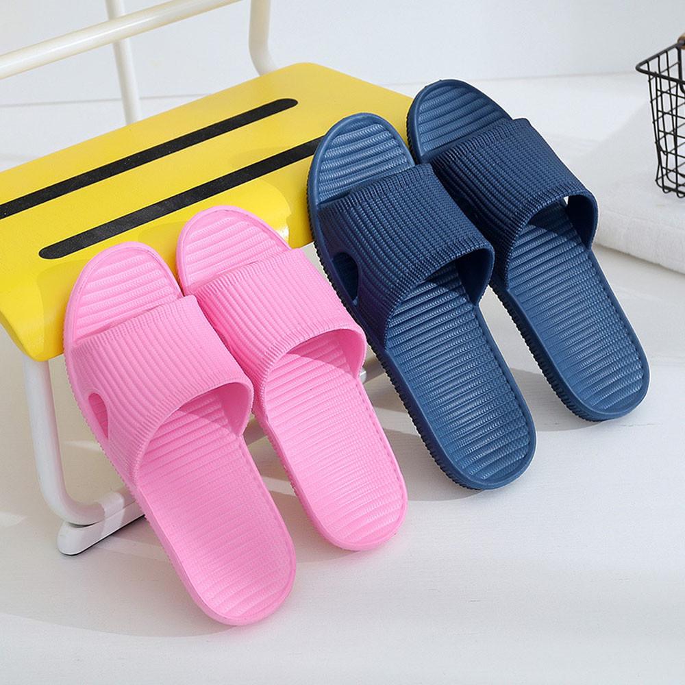Buy Summer Sandals Men Stripe Flat Bath Slippers Indoor Outdoor